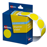 Avery Label Dispenser DMC24Y Yellow Round 24mm 500 Pack